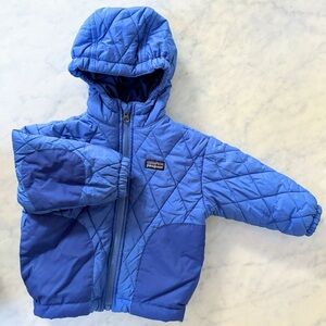 PATAGONIA blue puffer quilted hooded warm winter boys girls kids jacket coat  2T